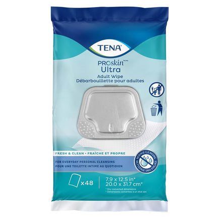 Tena ProSkin Ultra Adult Wipes 288 Count (6 Packs of 48)