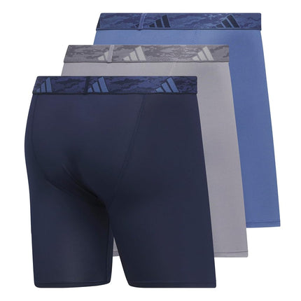 adidas Men's Microfiber 3-Pack Boxer Brief, Collegiate Navy/Grey/Crew Blue, XL