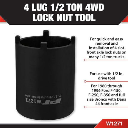 Performance Tool W1271 4 Lug 1/2-Inch Ton 4 Wheel Drive Lock Nut Tool