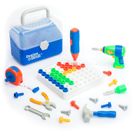 Learning Resources Design & Drill Toolbox, juego de herramientas de construcción STEM para niños, a partir de 3 años