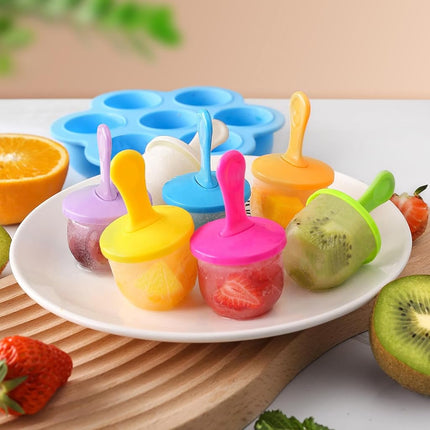 Silicone Popsicle Mold, Ice Pop Molds Maker, Storage Container for Homemade Baby Food, Ice Cream DIY Pop Molds - BPA Free & FDA Approved (Blue)