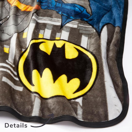 Franco Batman DC Comics Kids Bedding Super Soft Silk Touch Throw, 40 in x 50 in, (Official Licensed Product)