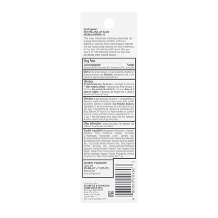 Neutrogena Revitalizing Lip Balm SPF 20, Sheer Shimmer [10], 0.15 oz