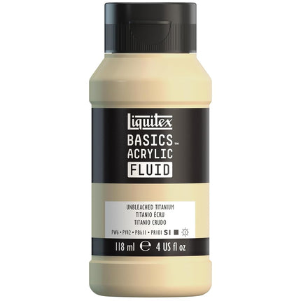 Liquitex BASICS Acrylic Fluid Paint, 118ml (4-oz) Bottle, Unbleached Titanium