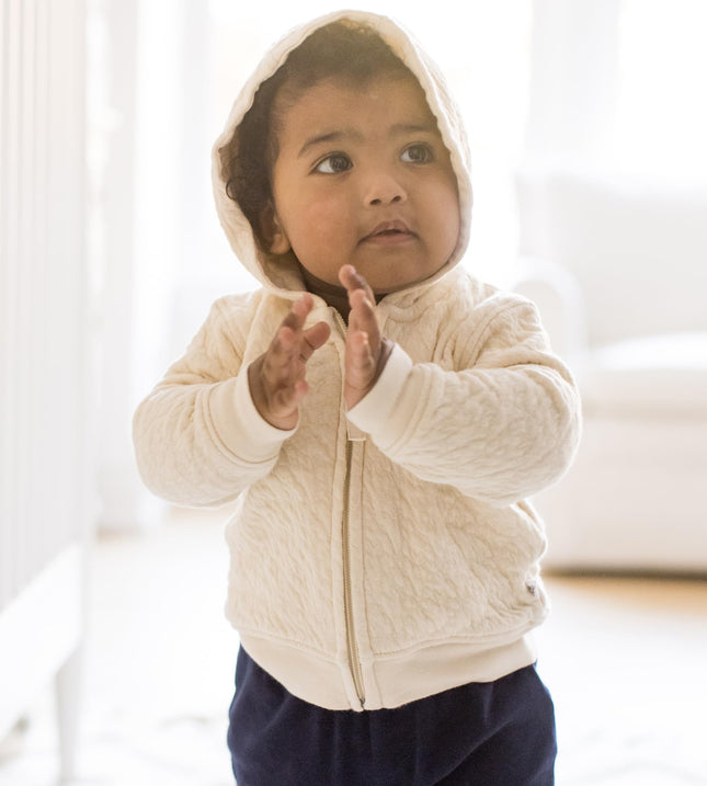 Sudadera de bebé Burt's Bees Baby, chaquetas ligeras con cremallera, abrigos con capucha, algodón orgánico, abeja acolchada de avena, 0 meses