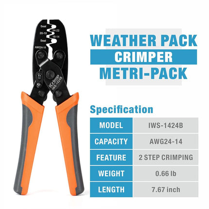IWISS Weather Pack Crimper Tools for Crimping Delphi Packard Weather Pack Terminals Or Metri-Pack Connectors