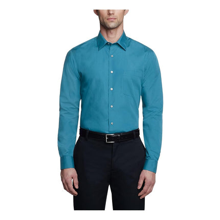 Van Heusen Men's Poplin Fitted Solid Point Collar 