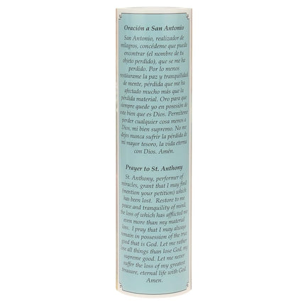 Bougie de prière LED sans flamme Stonebriar – Saint Antoine, lumière vacillante, minuterie automatique, décoration religieuse pour autel, maison, église, idée cadeau, 20 cm