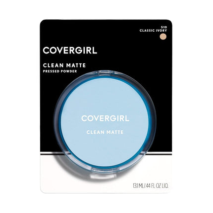 COVERGIRL Clean Matte Pressed Powder, 1 Container (0.35 Oz), Classic Ivory Warm Tone, Oil Control Face Powder, Fragrance Free (Packaging May Vary)