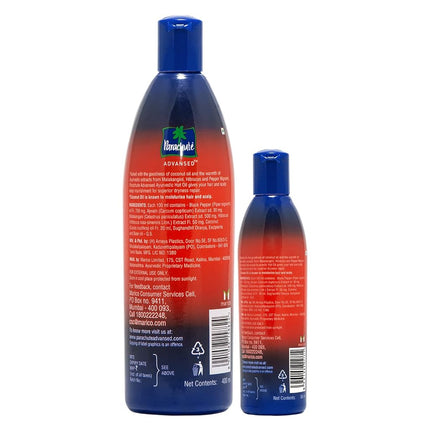 Parachute Advansed Ayurvedic Hot Oil,Warming Coconut Hair Oil,Frizz Free Hair, 400 ml With Free 90 ml