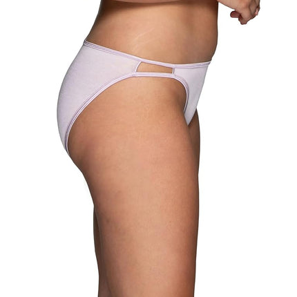 Vanity Fair Women's Illumination String Bikini Panties, Silky Stretch & Satin Trim Style Underwear, 3 Pack-Sangria/Earthy Grey/White, 7 (Pack of 3)