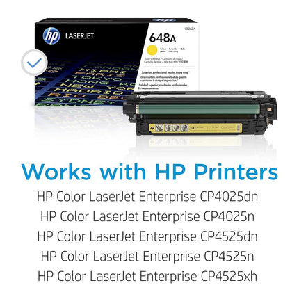 HP CE262A 648A Original LaserJet Toner Cartridge, Yellow, Single Pack