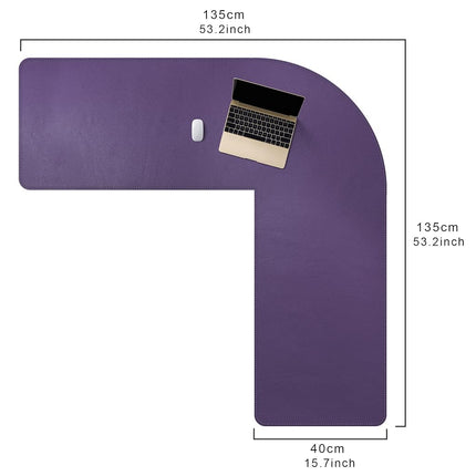 Mydours L-Shape Desk Pad, Reversible Gaming Corner Computer Desk Pad Gaming Mouse Pad for Home and Office (Purple)