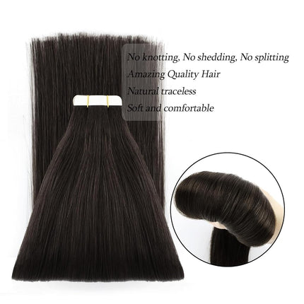 ABH AMAZINGBEAUTY HAIR Tape In Hair Extensions 22 Inch Natural Black #1B
