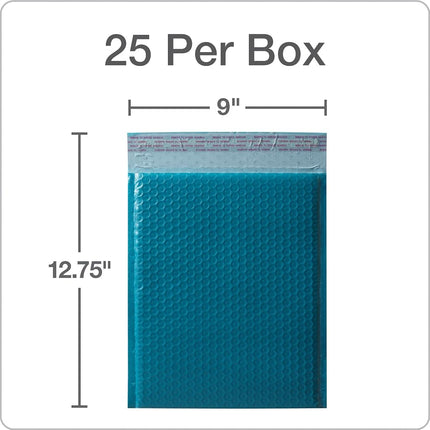 Quality Park Bubble Mailers, 8.25 x 11 Shipping Envelopes, Water Resistant Blue Poly Padded Envelopes, Redi-Strip Peel Off Closure, 25/Box (QUA85867)