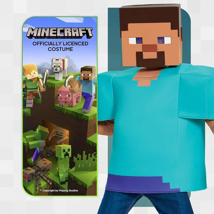 Minecraft Steve Costume for Boys, Halloween Costumes For Boys Size L