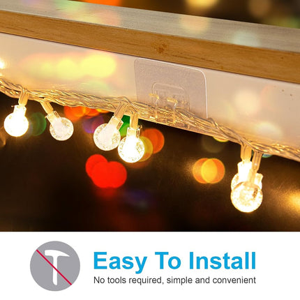 TidyHelper 100 PCS Hooks for Outdoor String Lights, Heavy Duty Clear Cable Clips with Waterproof Adhesive Sticky Strips, UV-Resistant Christmas Light Clips for Outside Metal Roof Porch Patio Decor