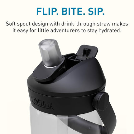 Camelbak THRIVE FLIP STRAW KIDS 415 ml – sport bottle – leak-proof – for little adventurers – easy drinking – durable – Clear, size: OS
