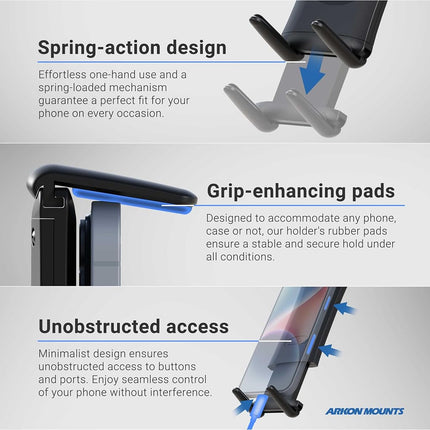 Arkon Windshield Mount for iPhone 7 6S 6 Plus iPhone 6S 6 5S iPad mini Galaxy S7 S6 Note 5 Retail Black