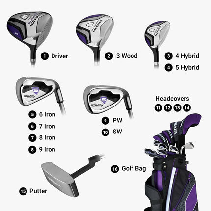 Strata Ultimate 16 Piece Packaged Golf Set, Men's, Left Hand
