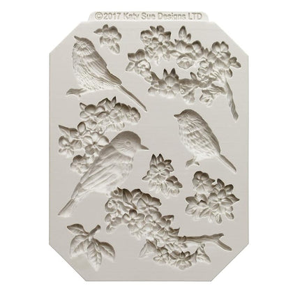 Katy Sue 'Blossoms & Birds' Silicone Mold for Cake Decorating & Crafts
