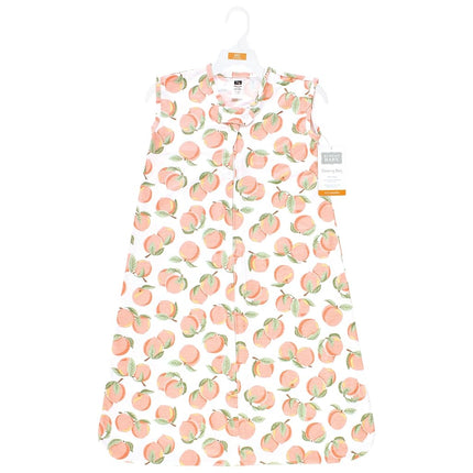 Hudson Baby Unisex Baby Cotton Sleeveless Wearable Sleeping Bag, Sack, Blanket, Peach, 6-12 Months