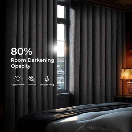 HPD Half Price Drapes Cortinas de oscurecimiento de lino sintético texturizado para dormitorio de 108 pulgadas de largo (1 panel), cortinas de 50 W x 108 L para la decoración del hogar en sala de estar, gris blazer