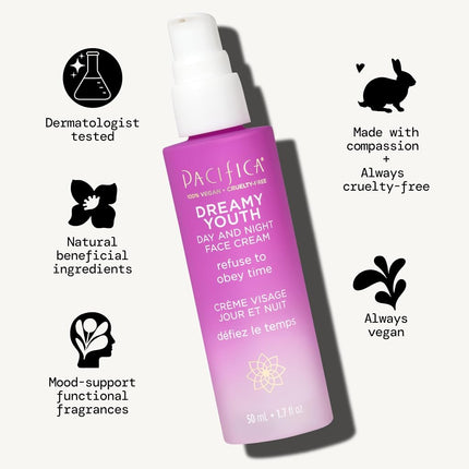 PACIFICA Dreamy Youth Crema Facial de Día y Noche para Unisex 1.7 oz, 50 mililitros