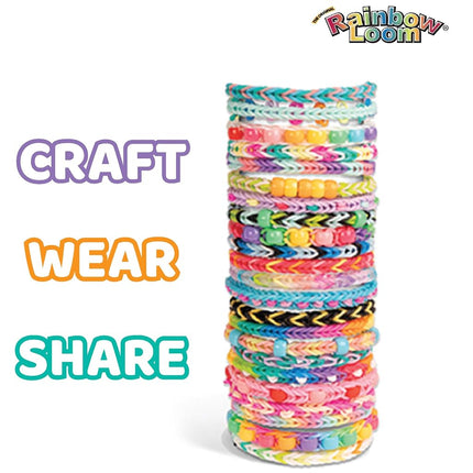 Rainbow Loom: AutoLoom Creation Case - DIY Bracelet Craft Kit, 9000 Rubber Bands, 50 Colored Beads, 3 Sticker Sheets, Jewelry Activity Set, Kids 7+