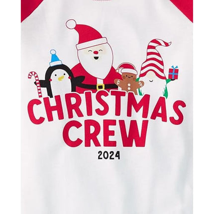 The Children's Place Pyjamas de Noël assortis pour bébé et famille, polaire, équipage de Noël rouge '24, Grande taille