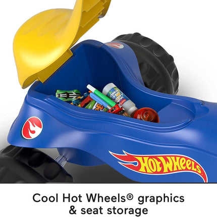 Fisher-Price Hot Wheels Tough Trike, triciclo resistente con colores y gráficos de Hot Wheels para niños pequeños y preescolares de 2 a 5 años