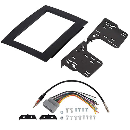 ECOTRIC Double Din Radio Stereo Kit Compatible with 06-10 Dodge Ram 1500 2500 3500 Chassis Cab Dash Bezel Installation Kit w/Wiring Harness