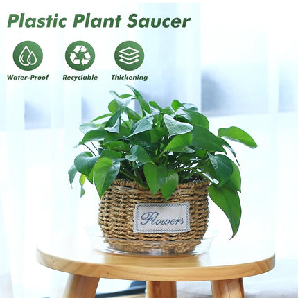 UltraOutlet 30 Pack 14 Inch Plant Saucer Clear Plant Saucers for Outdoors Plant Drip Trays Extra Large Plant Saucer Dish Plant Pot Saucers Planter Trays for Outdoor Plants Bulk