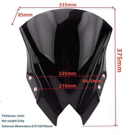 15" Racing Windshield Windscreen for Ninja 500/SE 2024-2026 Wind Deflector