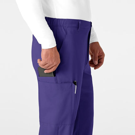 WONDERWINK Men's Flat Front Cargo Scrub Pant, Grape, X-Large