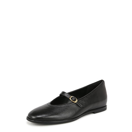 Naturalizer Women's Elina Mary Jane Flat, Black Leather, 8.5