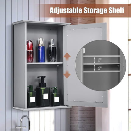 hysache Medicine Cabinet, Large, Grey