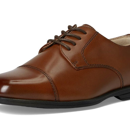 Florsheim Unisex-Child Reveal Cap Toe Ox, Jr. (Toddler/Little Big Kid) Oxford, Cognac, 3.5 US Wide Big Kid
