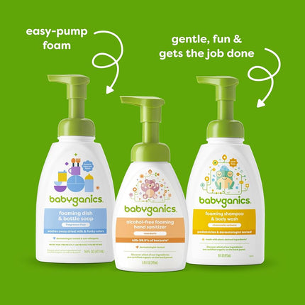 Babyganics Baby Shampoo + Body Wash Pump Bottle, Chamomile Verbena, 16oz, Packaging May Vary