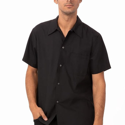Chef Works Men's Utility Cook Shirt, Black, XS