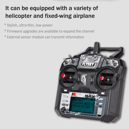 GoolRC Flysky FS-i6X 2.4GHz 10CH AFHDS 2A RC Transmitter with FS-iA6B Receiver for RC Drone Airplane Helicopter