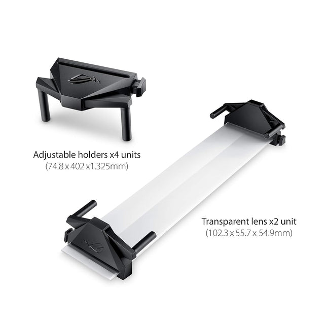 ASUS ROG Bezel-Free Kit ABF01 Universal Multi-Monitor Setup with Optical Micro-structures Easy Assembly, CLEAR, (Set of 2)