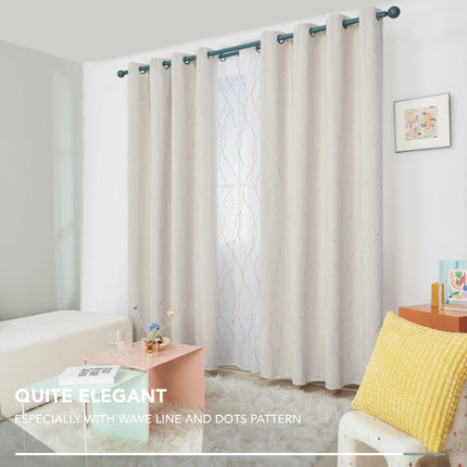 Deconovo Blackout Curtains - Thermal Insulated, Noise-Reducing Window Drapes for Bedroom, Living Room -2 Panels, Beige, 52W x 84L