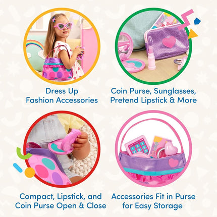 Battat Toy Purse, Play Circle Princess Purse Set, Dress-Up Play, Playset