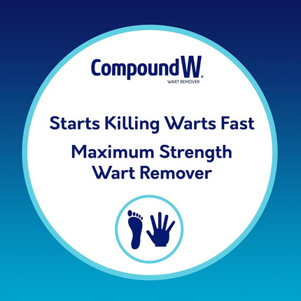 Compound W Wart Remover One Step Pads - Maximum Strength - Waterproof, Medicated, Self-Adhesive Pads Conceal and Protect Common and Plantar Warts While Treating them with Salicylic Acid - 14 Count