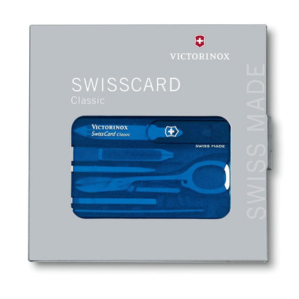 Victorinox Swiss Army Swiss Card Classic with 10 Functions, Blue Transparent