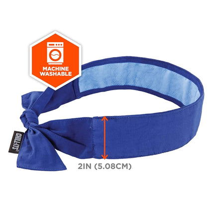 Ergodyne Chill Its 6700CT Cooling Bandana, Lined with Evaporative PVA Material for Fast Cooling Relief, Tie for Adjustable Fit, Blue, 2-Pack