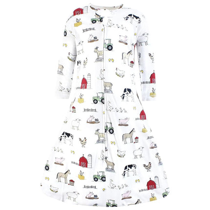 Gigoteuse unisexe en jersey de coton à manches longues Hudson Baby, motif Ferme, 12-18 mois