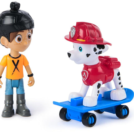 Paw Patrol Marshall and Daring Danny X Figures set with Skateboard, Kids’ Toys for Boys and Girls Aged 3 and Up