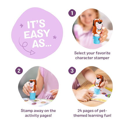 Melissa & Doug Sticker WOW!™ 24-Page Activity Pad and Sticker Stamper, 300 Stickers, Arts and Crafts Toy Collectible Character – Dog Creative Play Travel Toy for Girls and Boys 3+ - FSC Certified